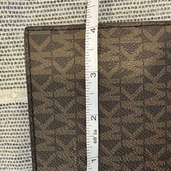 Michael Kors Jet Set Travel Passport Holder Wallet MK Logo Brown Wallet - Picture 6 of 6